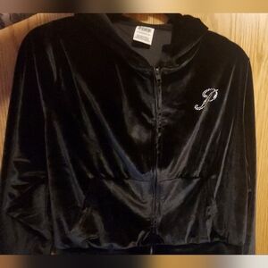 PINK Victoria's Secret Black Velvet Hoodie